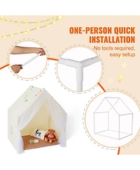 Play Tent Yurt Style with Mat Tent Lamp and Windows for Kids Ages 1 to 5