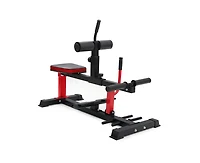 Mikolo Adjustable Seated Calf Raise Machine - Home Gym Leg Trainer with Band Pegs & Weight Plate Loading Red)