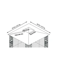 Flynama 10x10 Ft Patio Double Roof Gazebo Replacement Canopy Top Fabric,Brown