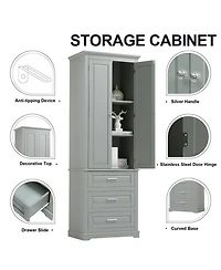 Casainc 70"H Tall Storage Cabinet with 3 Drawers for Bathroom or Office Use