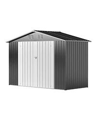 Mondawe 4.1"x9.2" Outdoor Storage Shed, Huge Metal Shed with 2 Double Hinged Doors