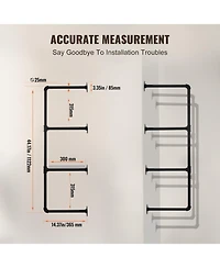 Slickblue 4 Tier Industrial Pipe Wall-Mount Shelf Frame 3PCS Without Planks for Custom Storage