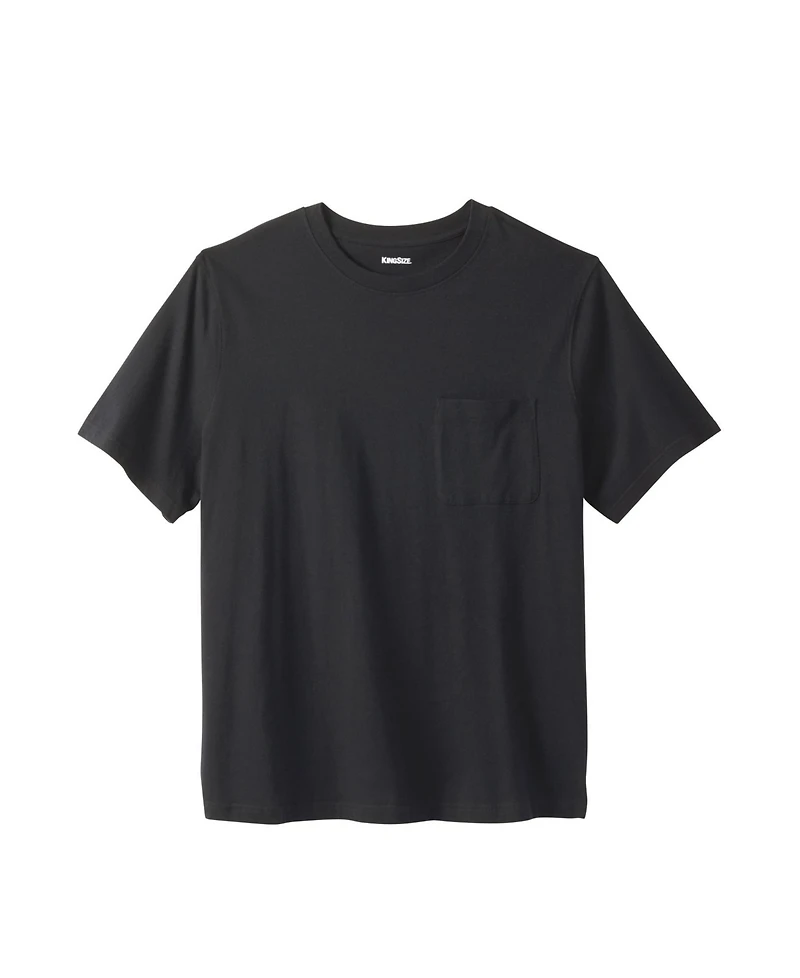 KingSize Men's Big & Tall Shrink-Less Lightweight Pocket Crewneck T-Shirt