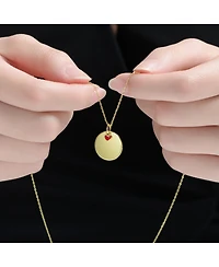 14K Gold Plated with Disc & Red Heart Pendant Necklace