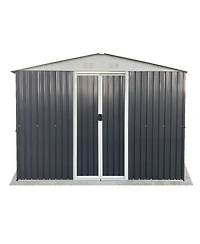 Mondawe 10FTx8FT Metal Anti-Corrosion Utility Tool House with Lockable Door, Windows