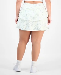 Id Ideology Plus Zebra-Print Flounce-Hem Skort, Macy's Exclusive