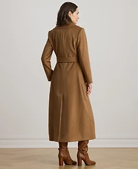 Lauren Ralph Women's Stitch-Trim Notch-Collar Belted Coat