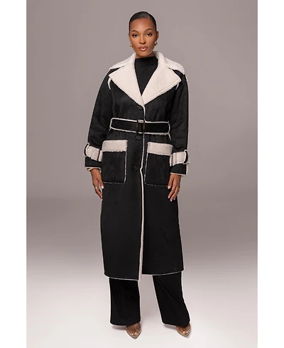 Jluxlabel Women's Suede And Sherpa Reversible Coat