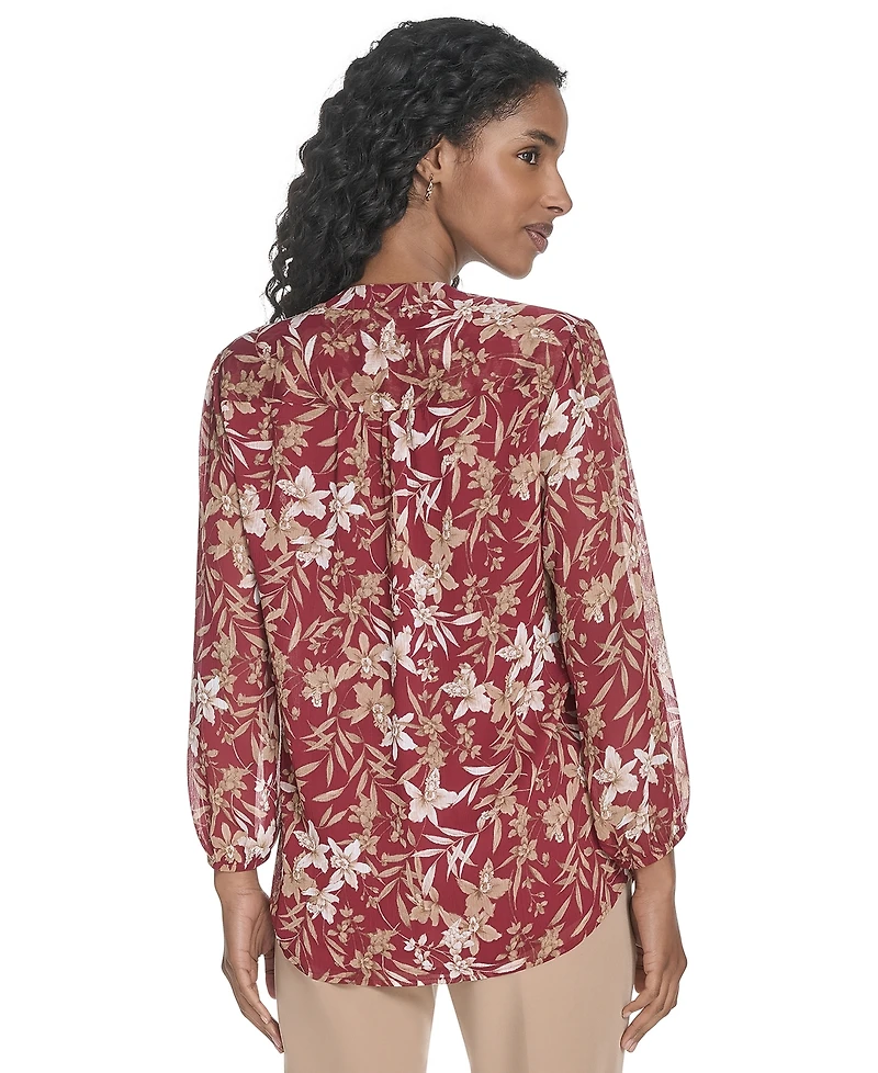 Tommy Hilfiger Women's Floral Pintucked Blouse
