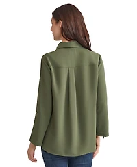Jones New York Women's Collared Tunic Top