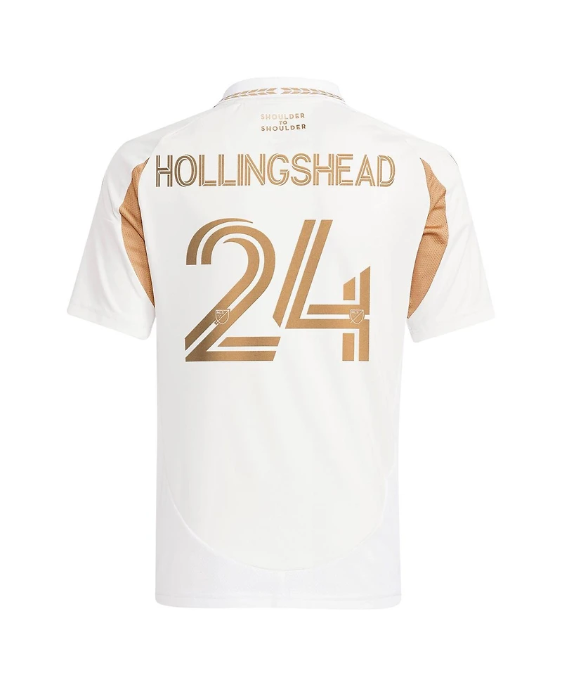 Adidas Big Boys and Girls Ryan Hollingshead White Lafc 2025 Secondary Replica Player Jersey