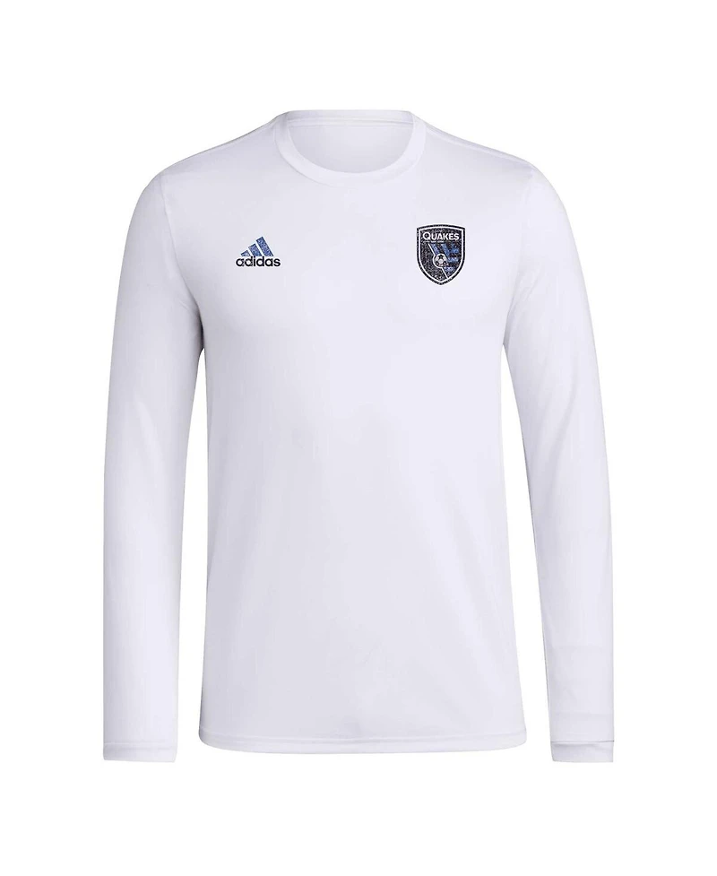 Adidas Men's White San Jose Earthquakes Local Stoic Long Sleeve T-Shirt