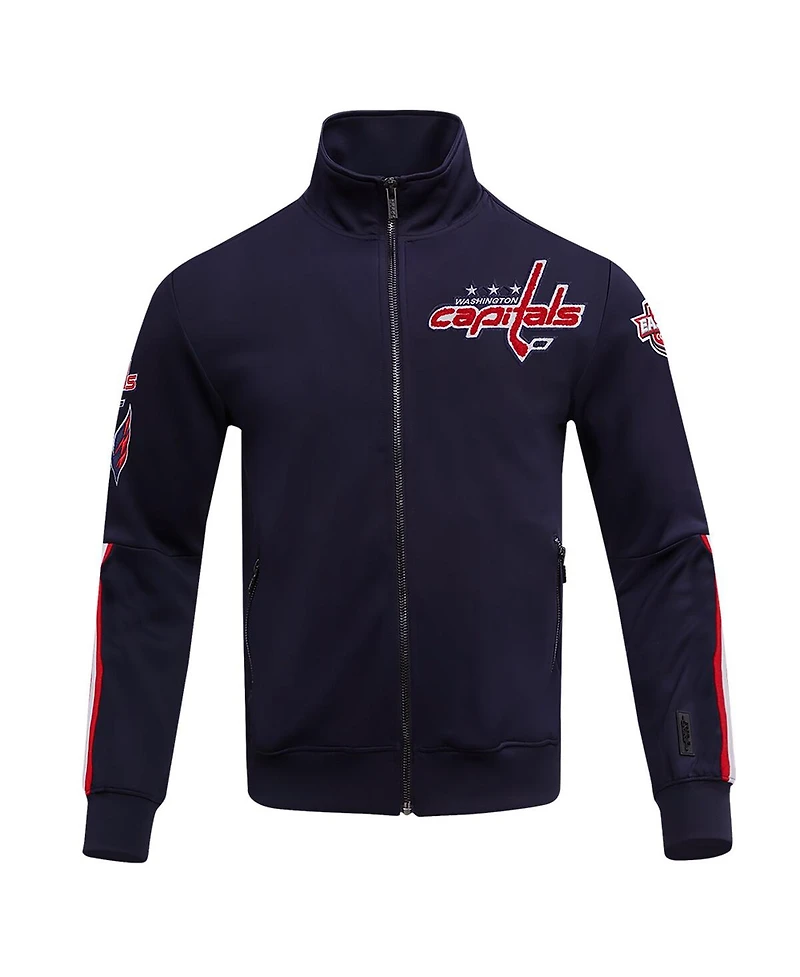 Pro Standard Men's Navy Washington Capitals Classic Chenille Full-Zip Track Jacket