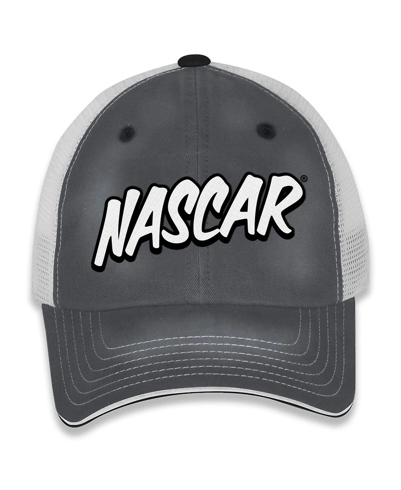 Checkered Flag Sports Women's Gray/White Nascar Pit Box Adjustable Trucker Hat