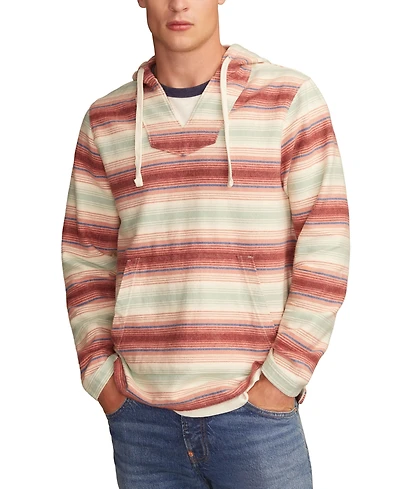 Lucky Brand Men's Ombre Woven Baja Striped Pullover Hoodie