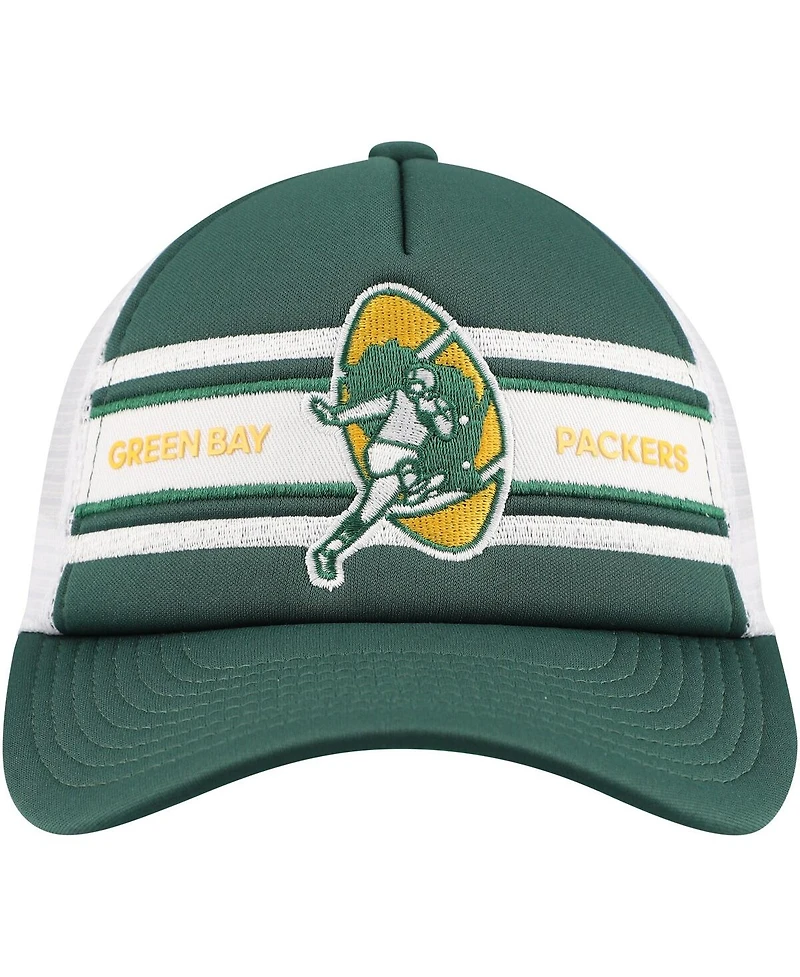 Mitchell & Ness Big Boys and Girls Green Green Bay Packers Stripe Trucker Adjustable Hat