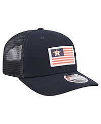 New Era Men's Navy Houston Astros Flag 9SEVENTY Stretch-Snap Hat