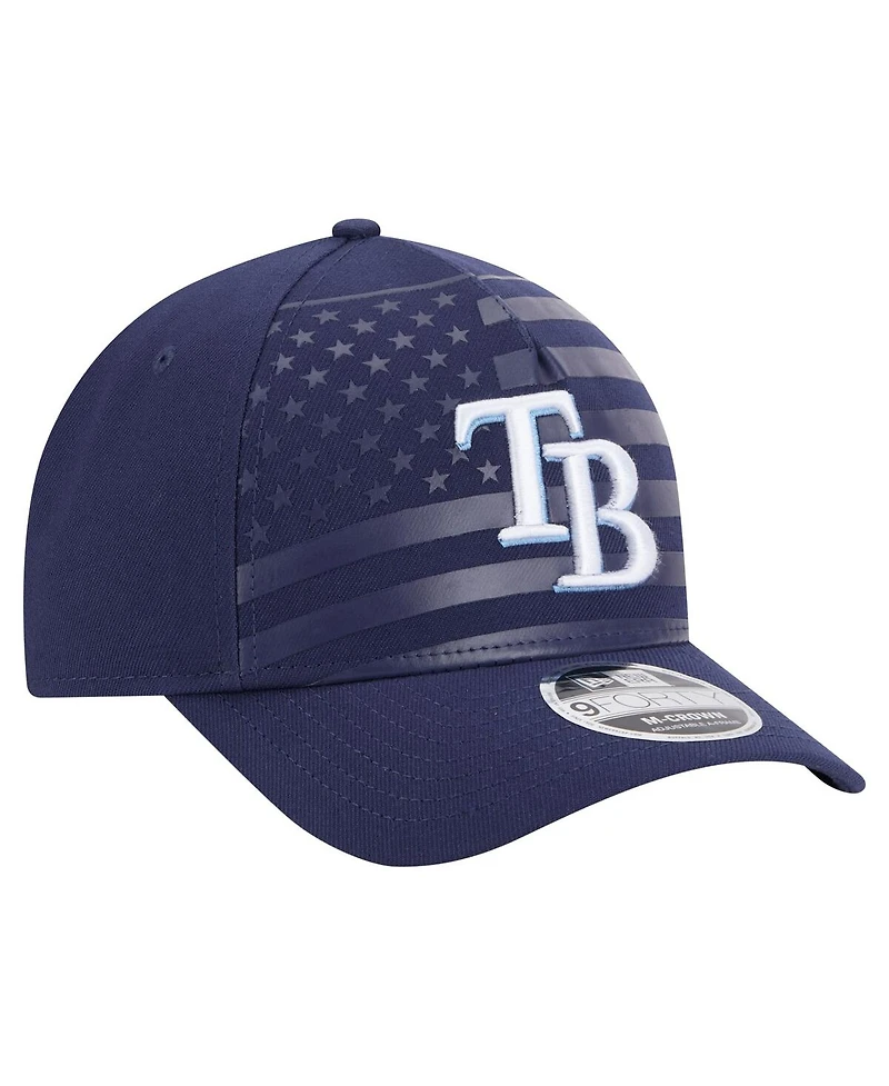 New Era Men's Navy Tampa Bay Rays American Flag 9FORTY M-Crown A-Frame Adjustable Hat