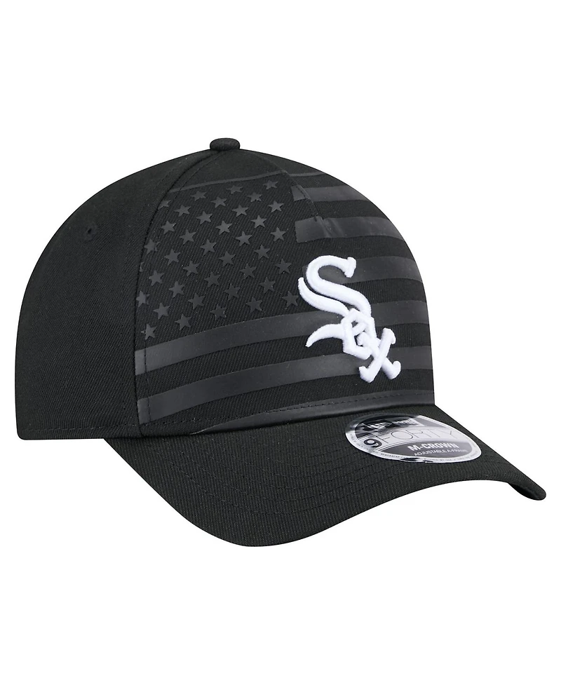 New Era Men's Black Chicago White Sox American Flag 9FORTY M-Crown A-Frame Adjustable Hat