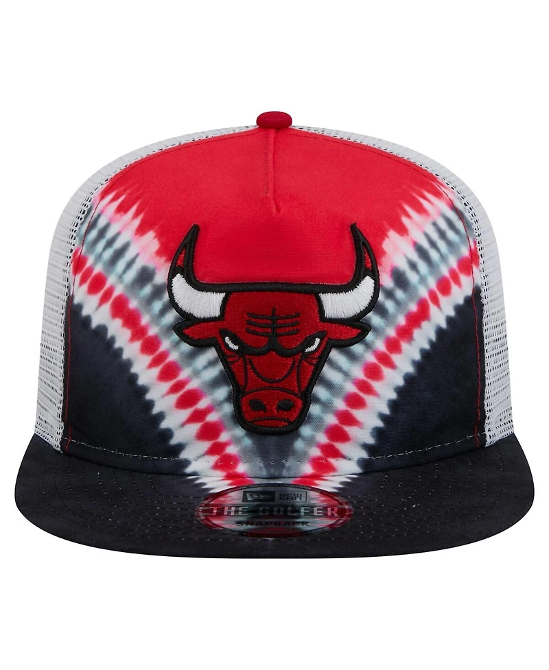 New Era Men's Black/Red Chicago Bulls Throwback Dye Golfer Snapback Hat