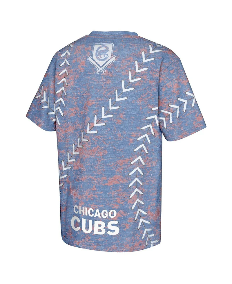Outerstuff Big Boys and Girls Royal Chicago Cubs Slide Score Bold T-Shirt