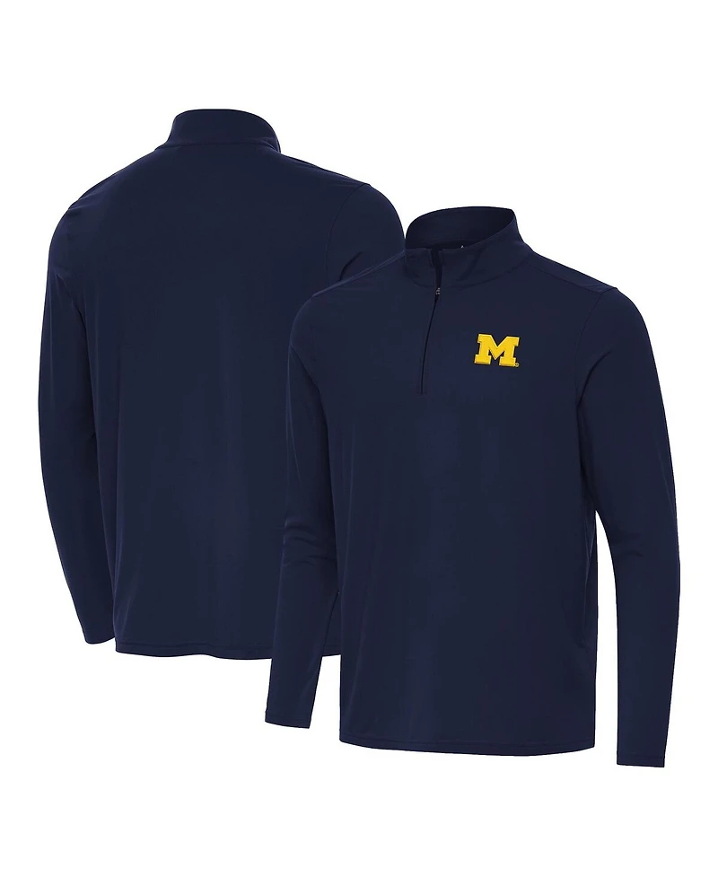 Antigua Men's Navy Michigan Wolverines Intent Quarter-Zip Sweatshirt
