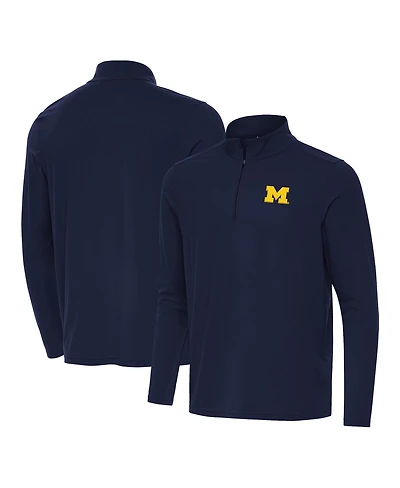 Antigua Men's Navy Michigan Wolverines Intent Quarter-Zip Sweatshirt