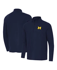 Antigua Men's Navy Michigan Wolverines Intent Quarter-Zip Sweatshirt