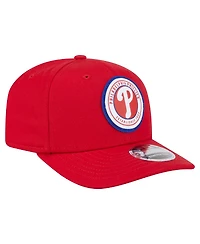 New Era Men's Red Philadelphia Phillies Circle Patch 9SEVENTY Stretch-Snap Hat