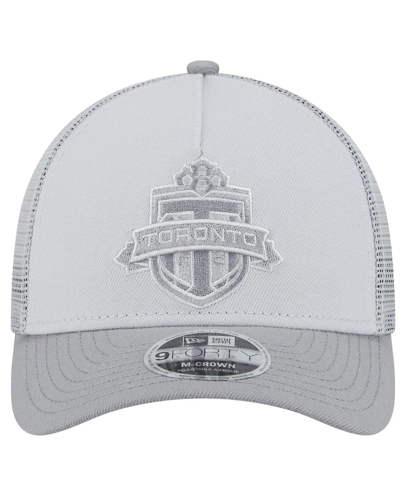 New Era Men's Gray Toronto Fc Color Pack 9FORTY M-Crown A-Frame Adjustable Trucker Hat