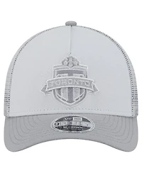 New Era Men's Gray Toronto Fc Color Pack 9FORTY M-Crown A-Frame Adjustable Trucker Hat