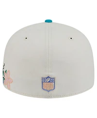 New Era Men's Cream/Aqua Miami Dolphins Tonal Floral 59FIFTY Fitted Hat
