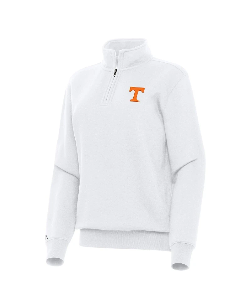 Antigua Women's White Tennessee Volunteers Victory Quarter-Zip Sweatshirt