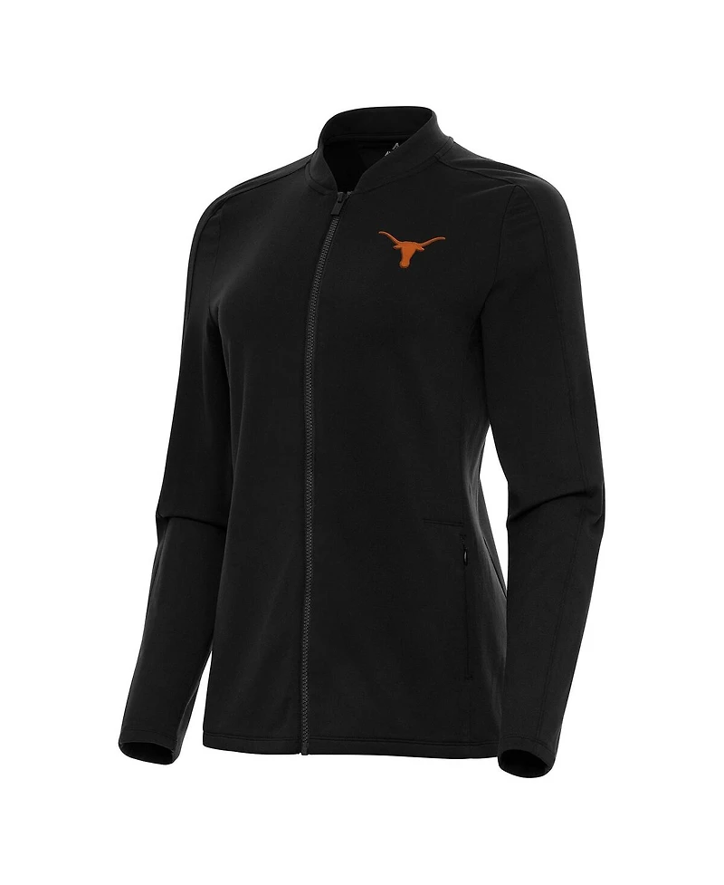 Antigua Women's Black Texas Longhorns Continual Full-Zip Jacket