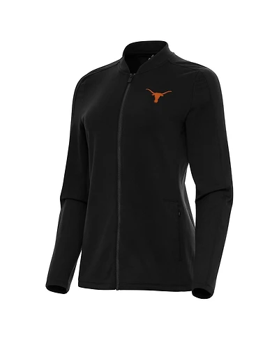 Antigua Women's Black Texas Longhorns Continual Full-Zip Jacket