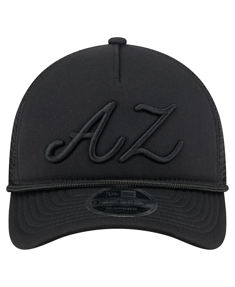 New Era Men's Black Arizona Diamondbacks City Initial 9FORTY A-Frame M-Crown Adjustable Trucker Hat