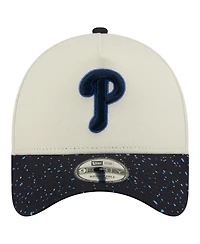New Era Men's Cream Philadelphia Phillies Speckle A-Frame 9FORTY Adjustable Hat