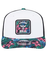 New Era Men's White Chicago Bulls Floral 9SEVENTY Adjustable Hat