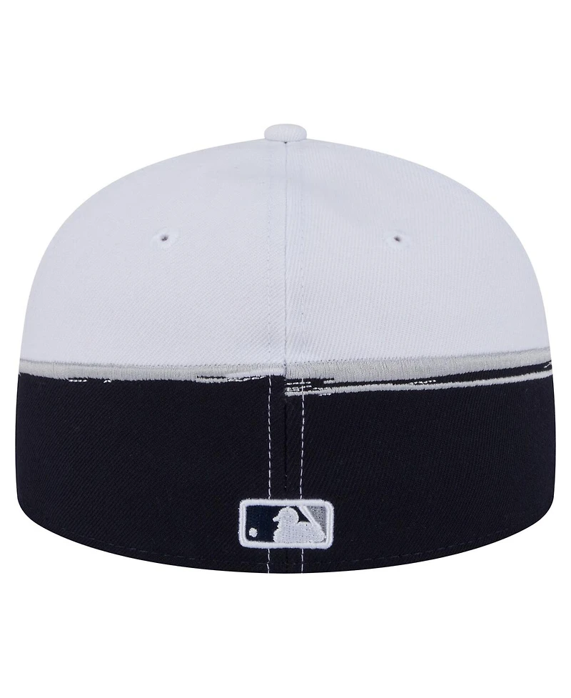 New Era Men's Navy/White New York Yankees Paint Stroke 59FIFTY Fitted Hat