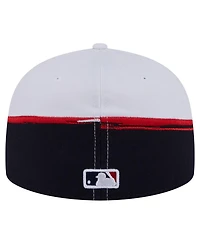 New Era Men's Navy/White Cleveland Guardians Paint Stroke 59FIFTY Fitted Hat