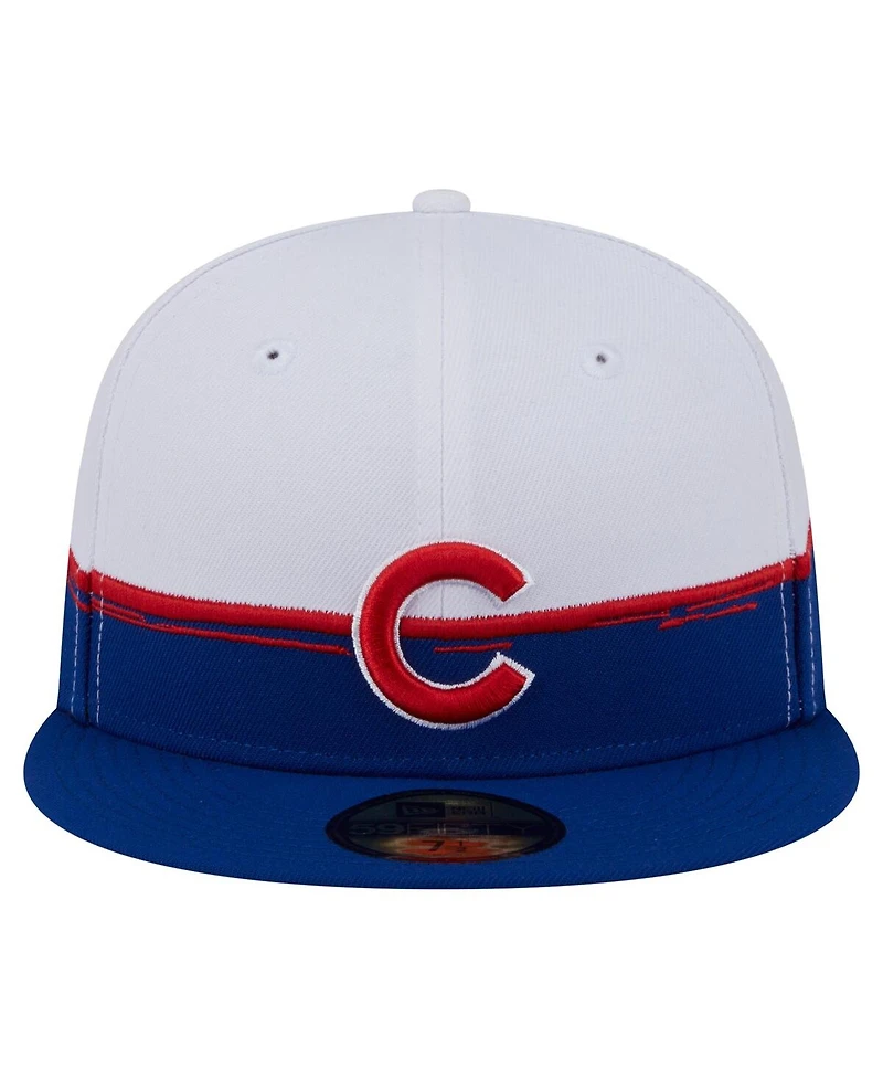 New Era Men's Royal/White Chicago Cubs Paint Stroke 59FIFTY Fitted Hat