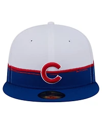 New Era Men's Royal/White Chicago Cubs Paint Stroke 59FIFTY Fitted Hat