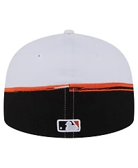 New Era Men's Black/White Baltimore Orioles Paint Stroke 59FIFTY Fitted Hat