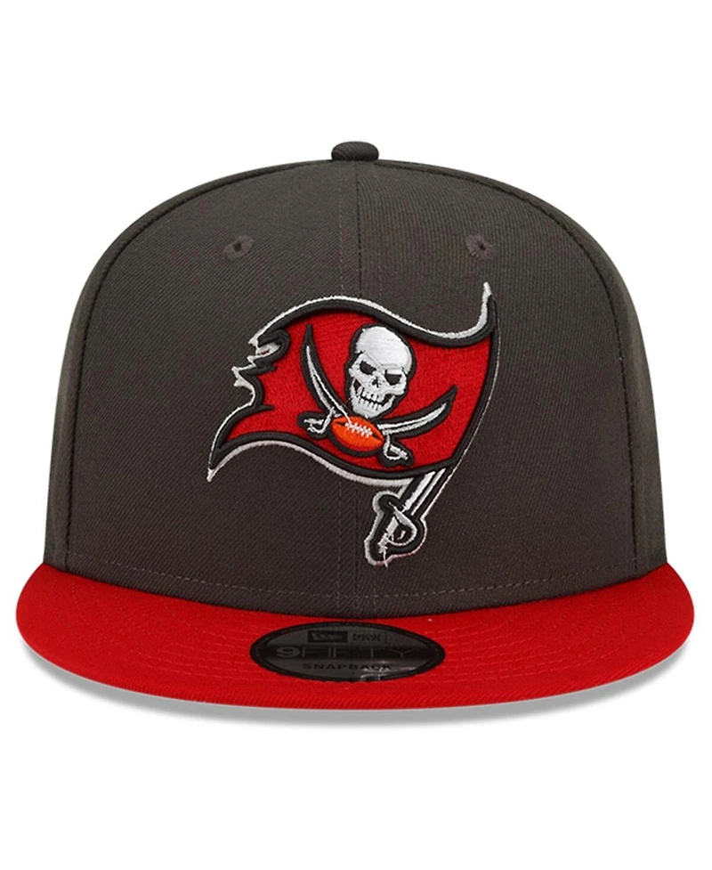 New Era Men's Pewter/Red Tampa Bay Buccaneers 50th Anniversary Side Patch 9FIFTY Snapback Hat