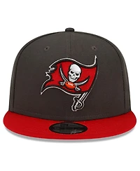 New Era Men's Pewter/Red Tampa Bay Buccaneers 50th Anniversary Side Patch 9FIFTY Snapback Hat
