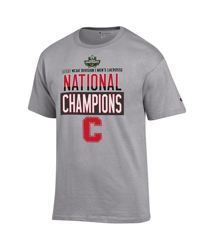 Champion Men's Gray Cornell Big Red 2025 Ncaa Men's Lacrosse National Champions Locker Room T-Shirt