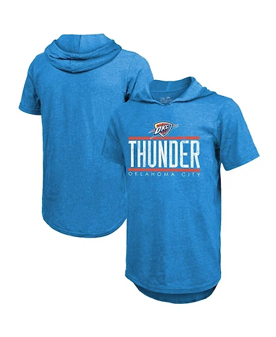 Majestic Men's Blue Oklahoma City Thunder Tri-Blend Hoodie T-Shirt