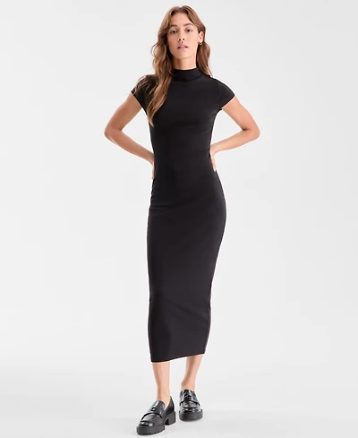 Bar Iii Women's Cap-Sleeve Mock-Neck Midi Dress, Exclusively at Macy's
