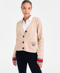 Tommy Hilfiger Women's Cable-Knit Varsity Cardigan