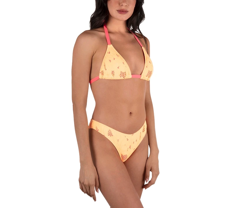 Hurley Juniors' Floral Field Jacquard Cheeky Bikini Bottoms